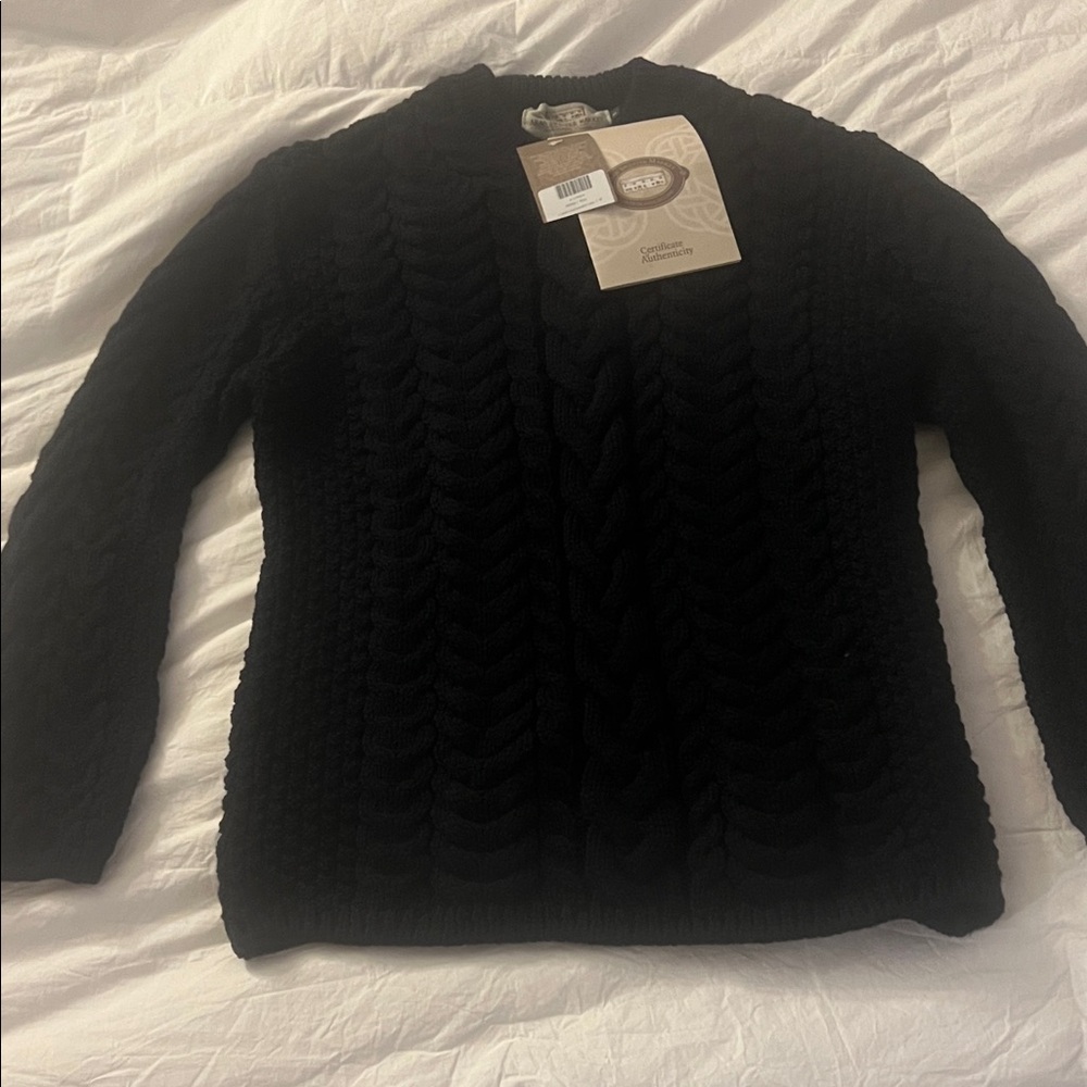 Aran Crafts Navy Blue Cable Knit Sweater